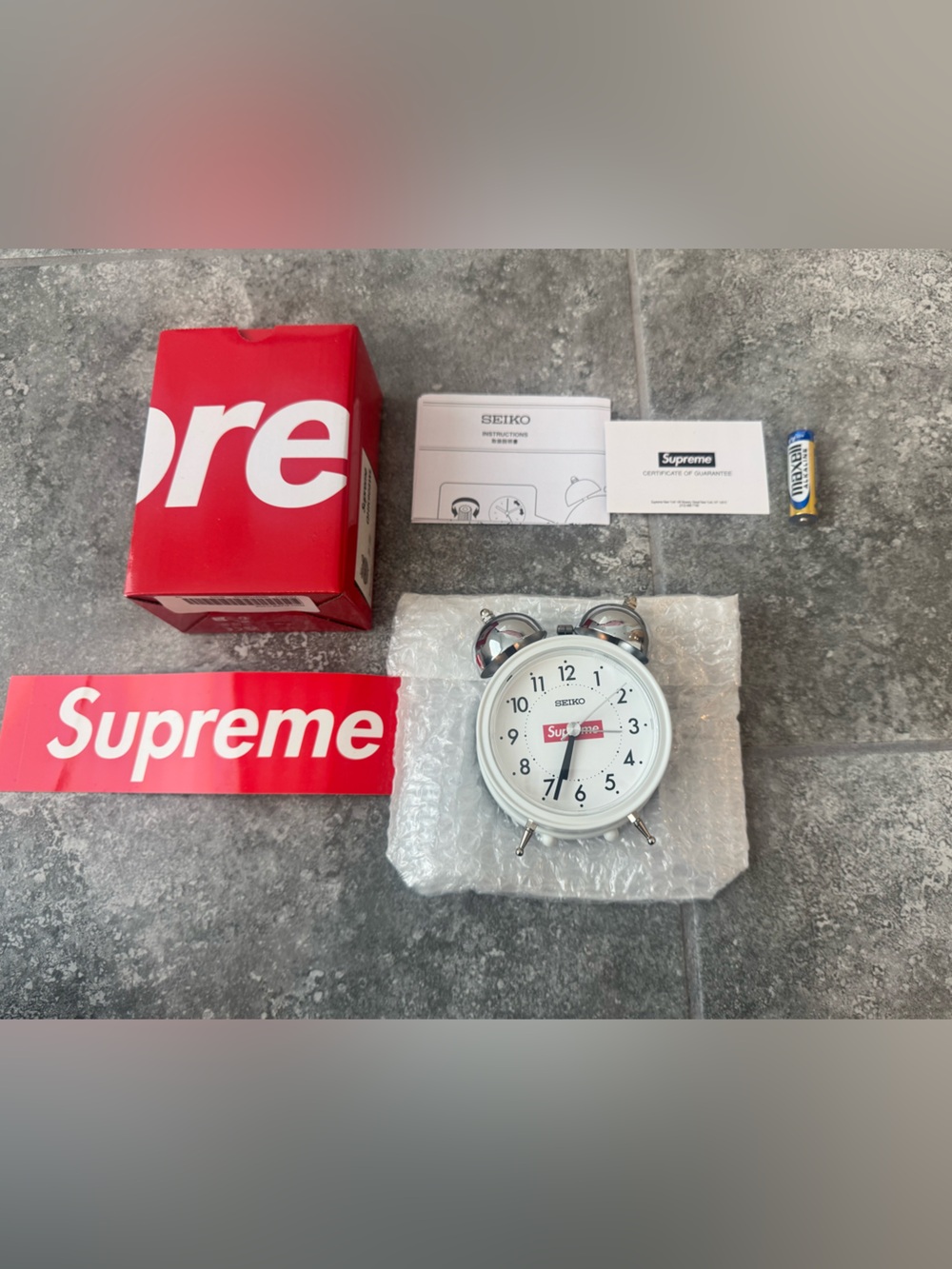 Supreme Seiko white alarm clock FW22